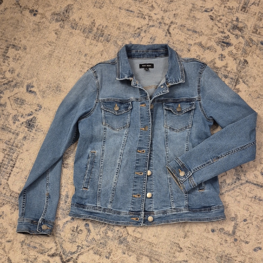 Light Wash Denim Jacket With A Little Stretch - Size S